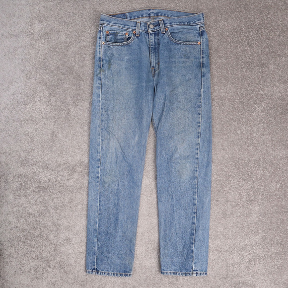 VTG Levi's 505 32x32 Straight Leg Medium Wash Blue Denim Jeans - Picture 1 of 10